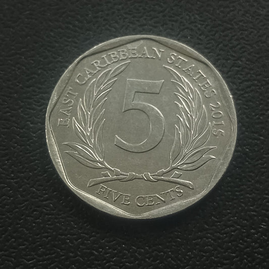 5 Cents UNC - Elizabeth II (4th portrait)  - East Caribbean States