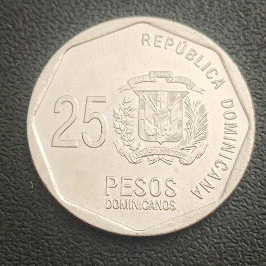 25 Pesos Dominicanos 2023 UNC - Dominican Republic