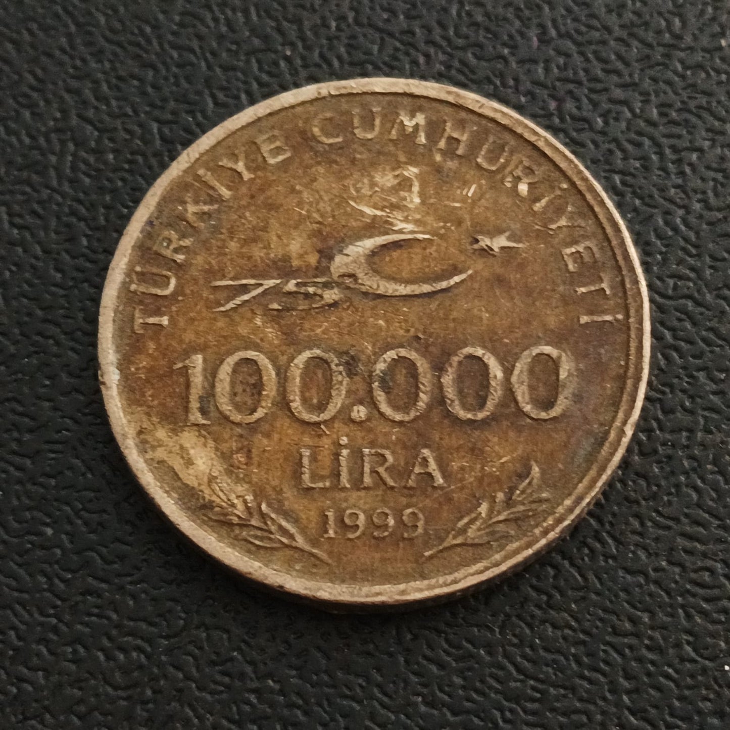 100 000 Lira 1999 (75th Anniversary of the Republic of Turkey)