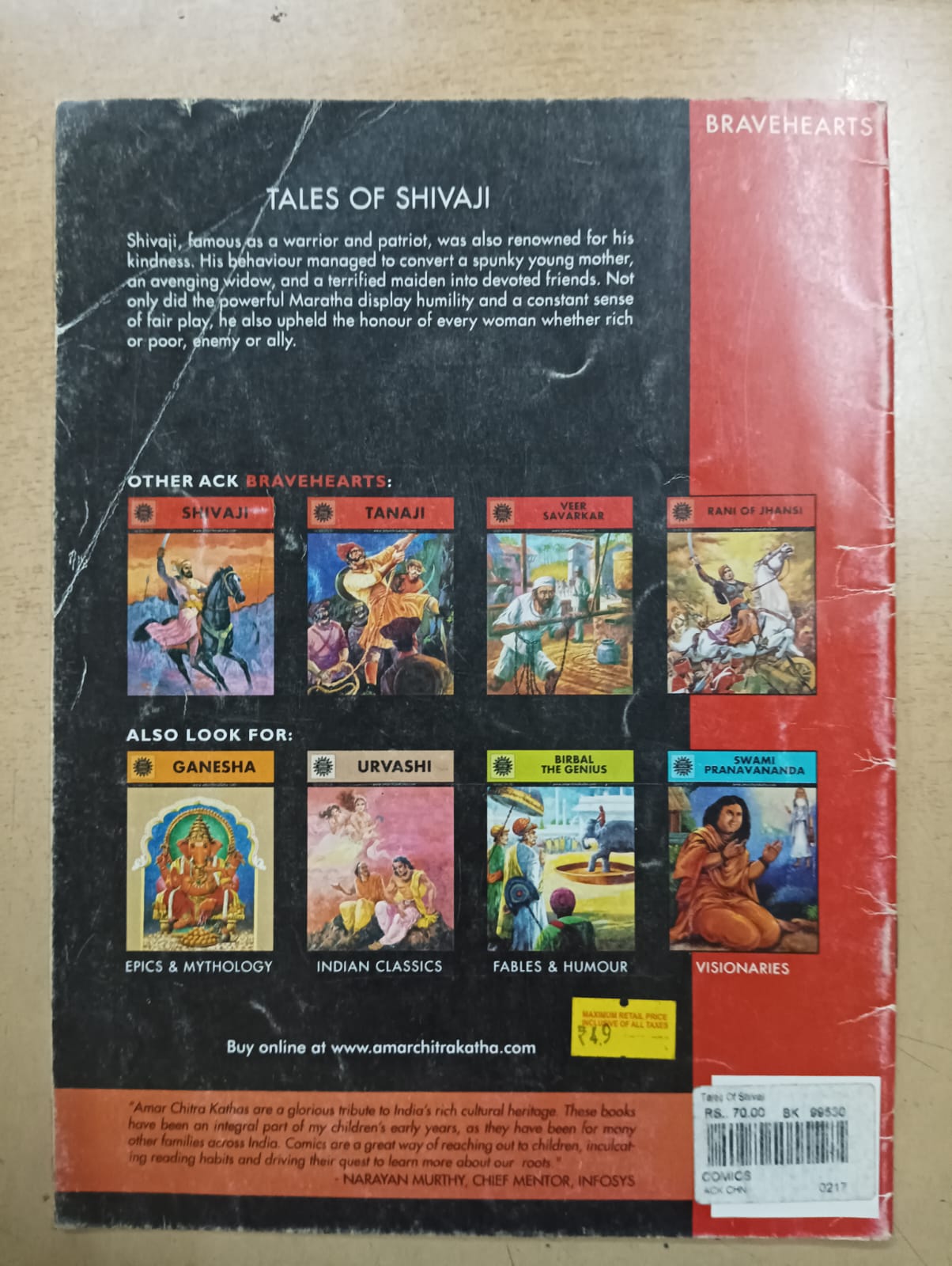 Amar Chitra Katha : Tales of Shivajia (Pre-ownwed : Very Good Condition)