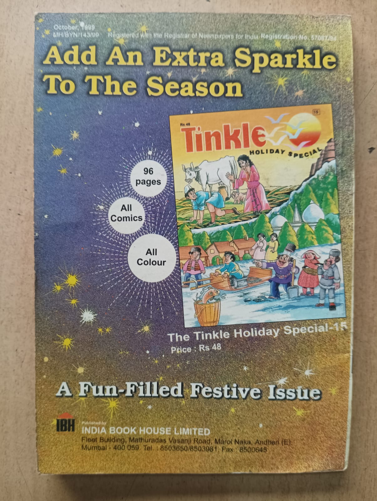 Tinkle Digest Vol 4 no 10 - (Preowned Good Condition)