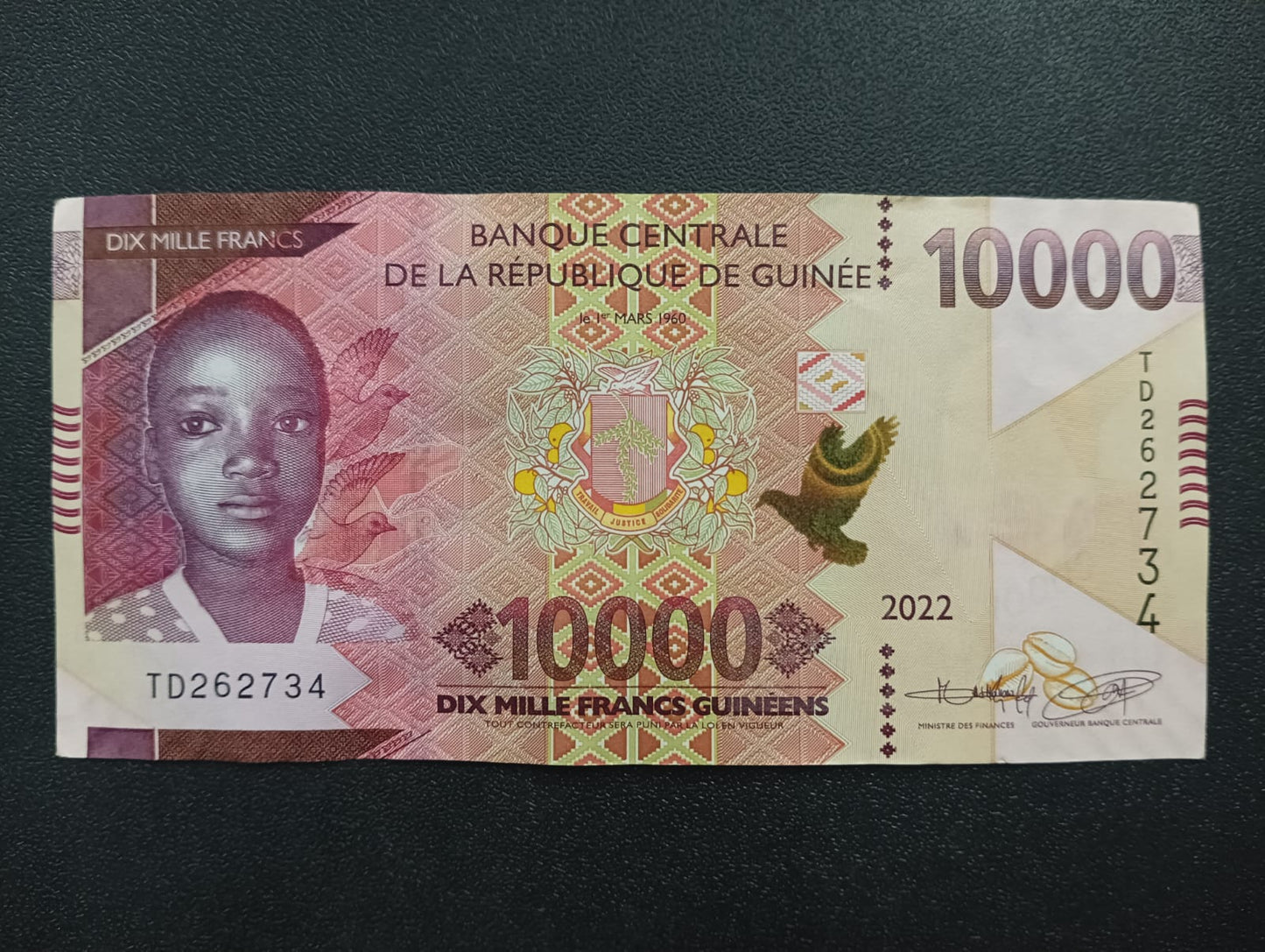10000 Francs 2022 UNC - Guinea