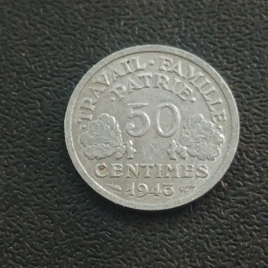 50 Centimes 1943 AUNC - Vichy French State;