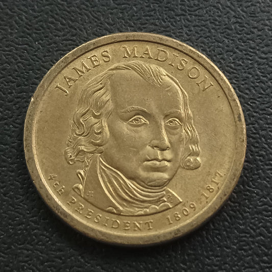 1 Dollar (James Madison - 4th President - 1809-1817) AUNC - U.S.A. :  Series: Presidential $1 (Ref : 091215)