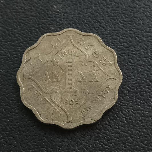 1 Anna 1909 Edward Rare (Ref : 040215)
