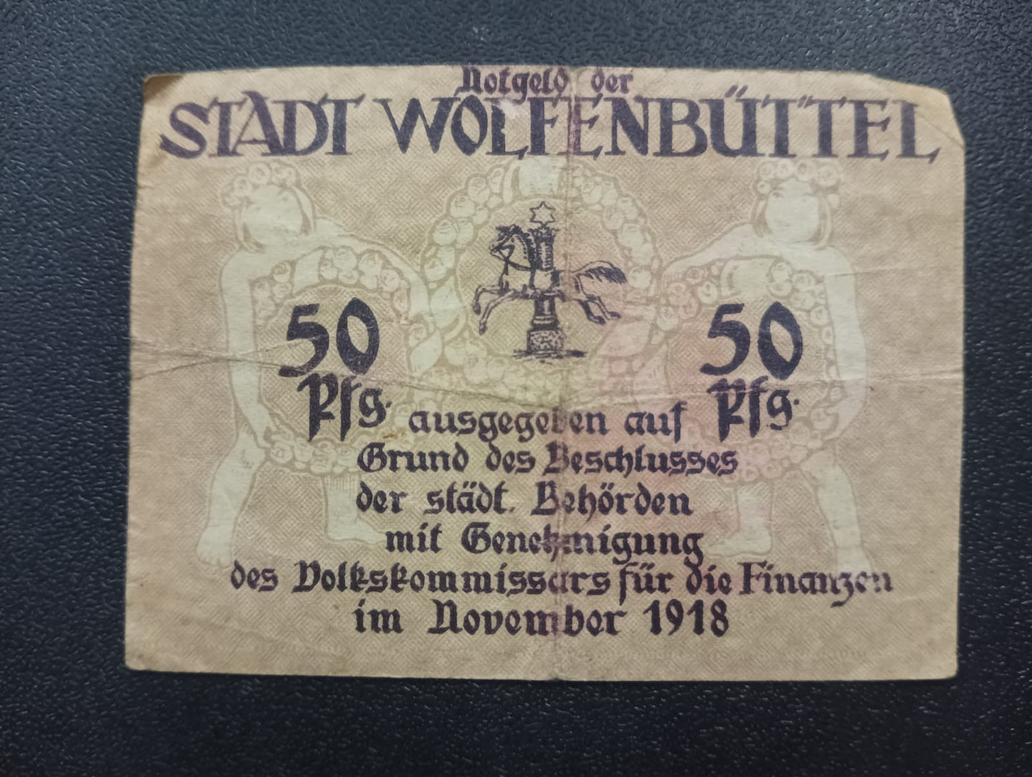 50 Pfennig 1918 -	City of Wolfenbüttel (Federal state of Brunswick) - German Notgeld ( Ref : AUC0708)