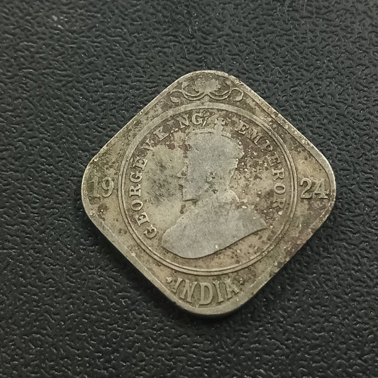 2 Anna 1924 Calcutta Rare - (Ref: AUC0709)