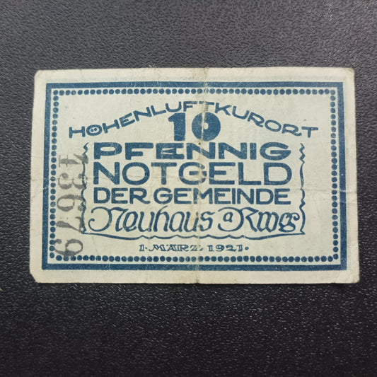10 Pfennigs 1921 -Municipality of Neuhaus am Rennweg (Thuringia) (Federal state of Thuringia - German Notgeld (Ref : AUC0765)