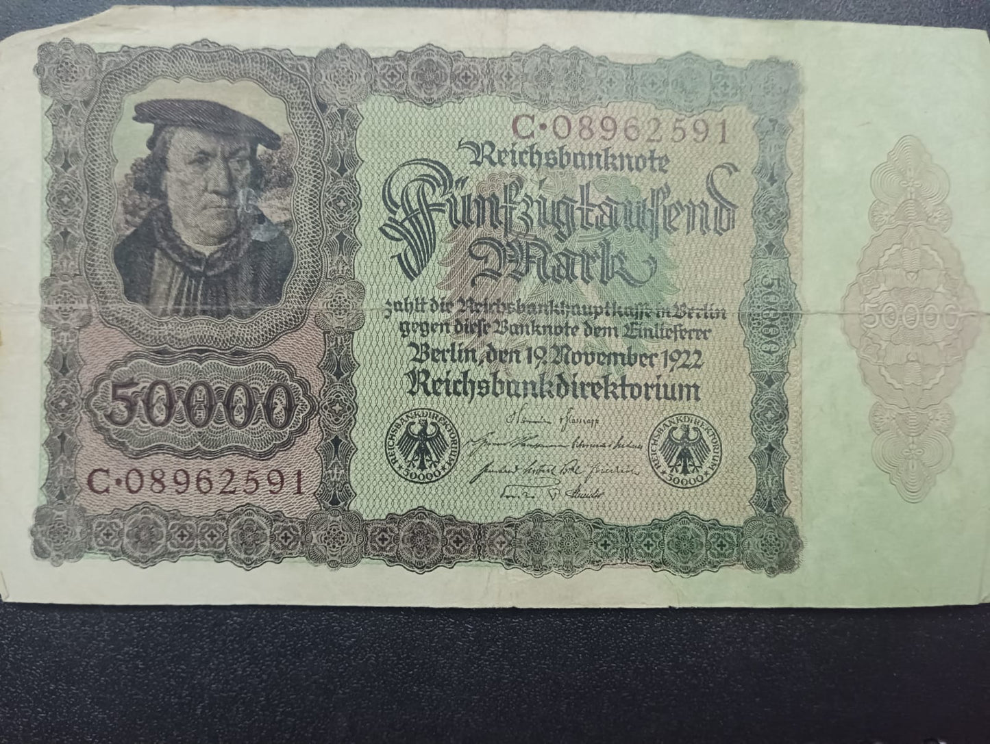 50000 Mark  1922 Reichsbanknote;- Germany (Ref : AUC0776)