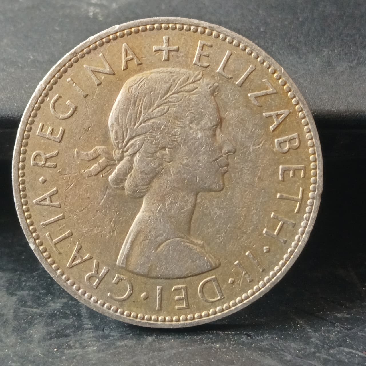 1/2 Crown 1962 - Elizabeth II 1st portrait; without 'BRITT:OMN' - United Kingdom) (Ref : AUC1780)