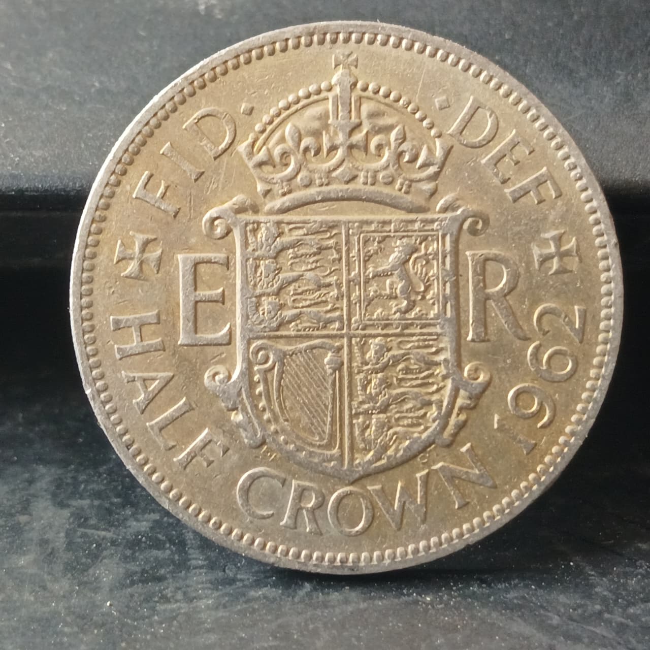 1/2 Crown 1962 - Elizabeth II 1st portrait; without 'BRITT:OMN' - United Kingdom) (Ref : AUC1780)