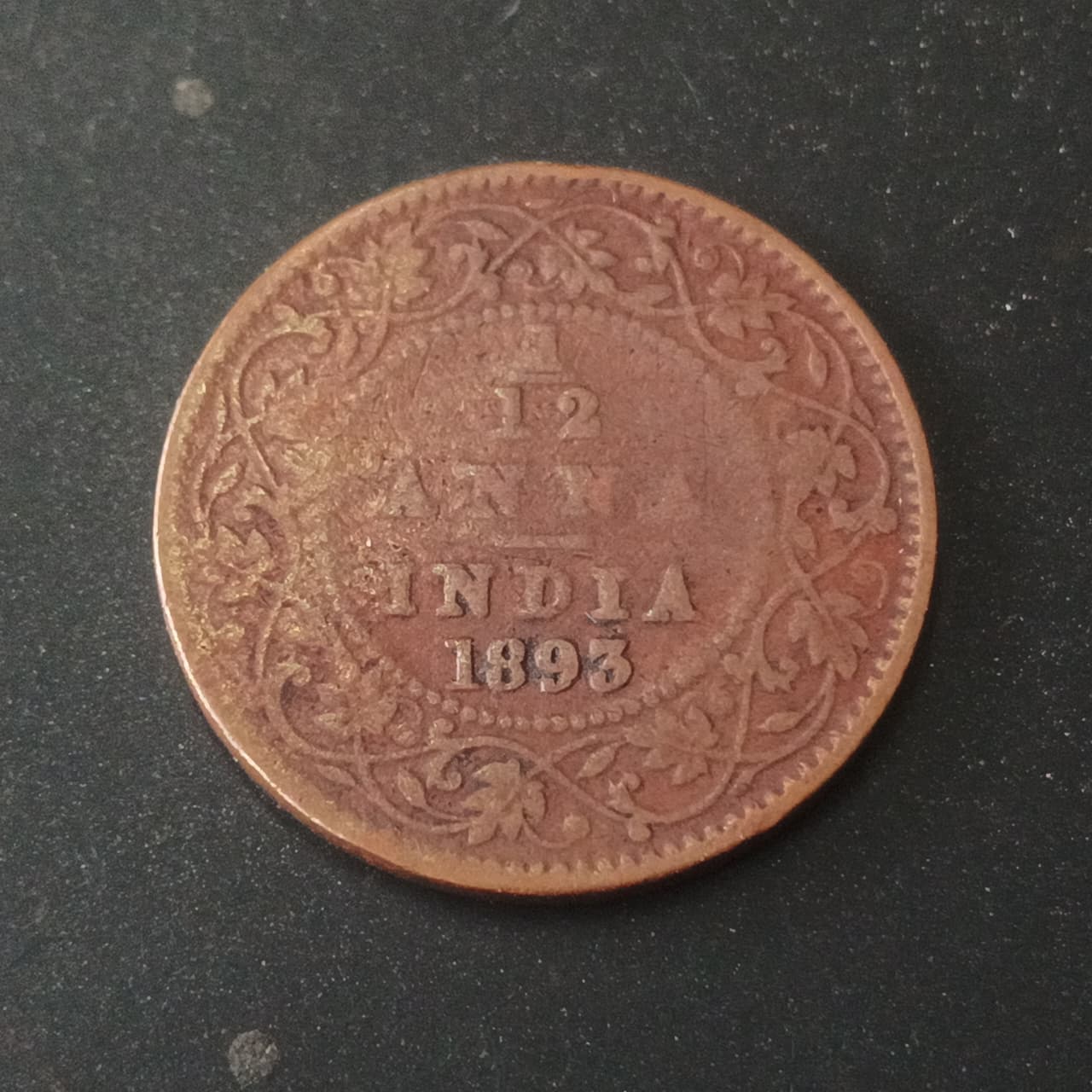 1/12 Anna 1893 Victoria Scarce (Ref : AUC1369)