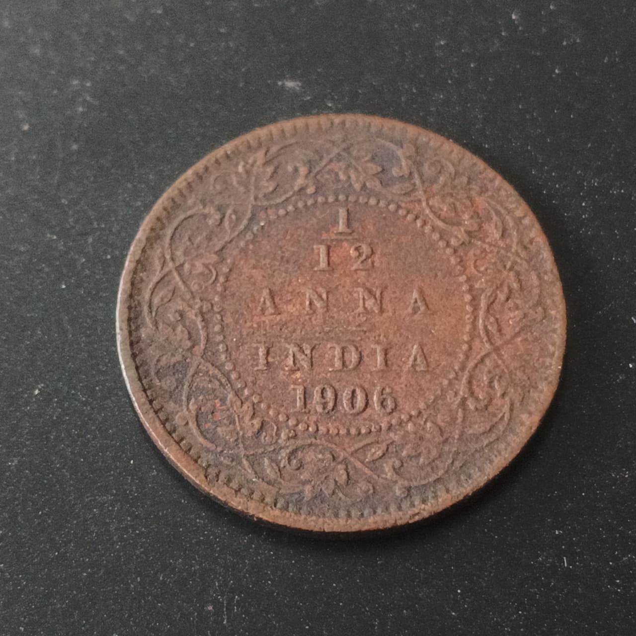1/12 Anna 1906 Edward Scarce (Ref : AUC1372)