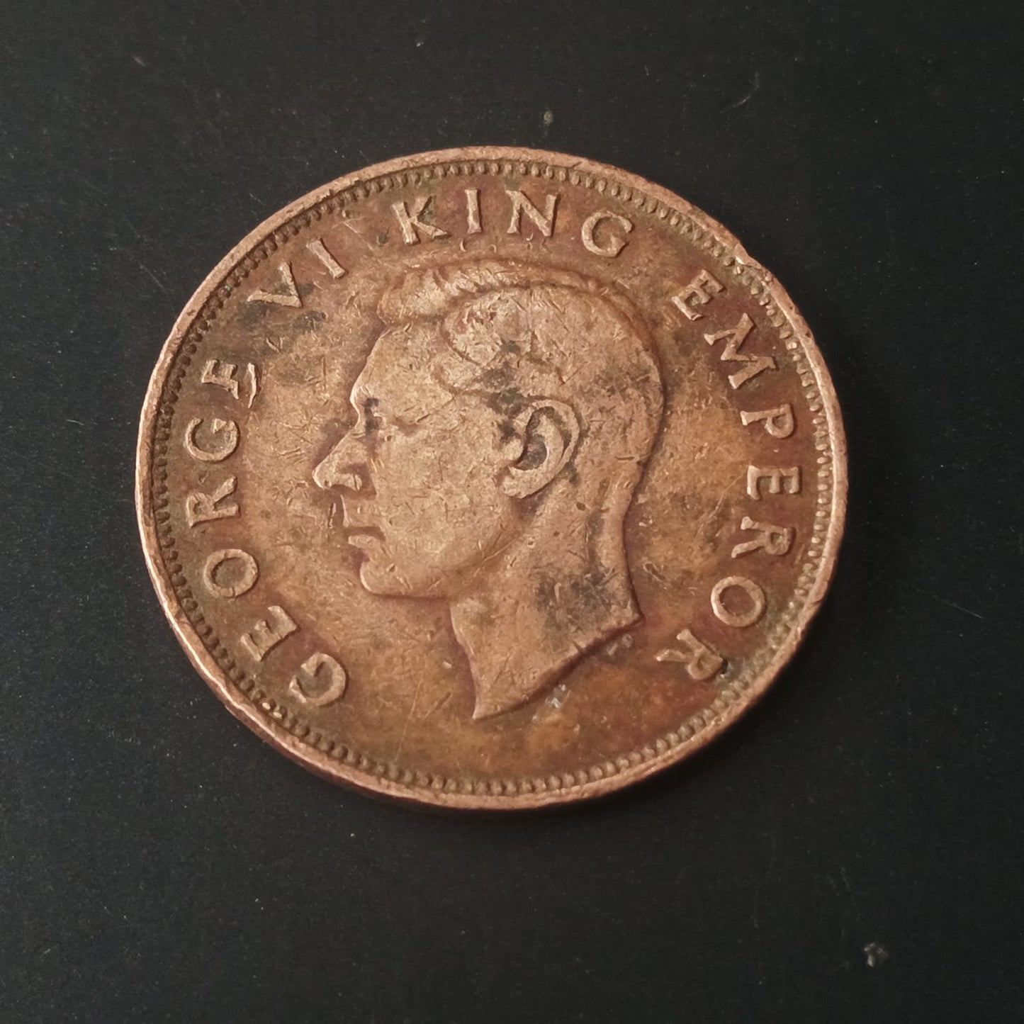 1/2 Penny 1944 George VI - New Zealand (Ref : AUC1419)