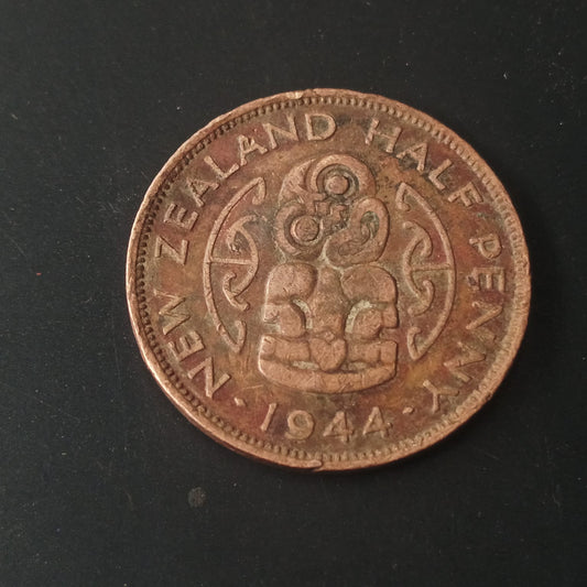 1/2 Penny 1944 George VI - New Zealand (Ref : AUC1419)