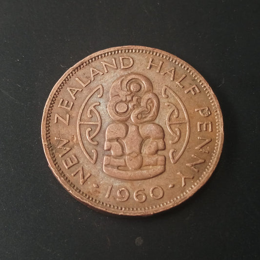1/2 Penny 1960 New Zealand - (Ref : AUC1418)