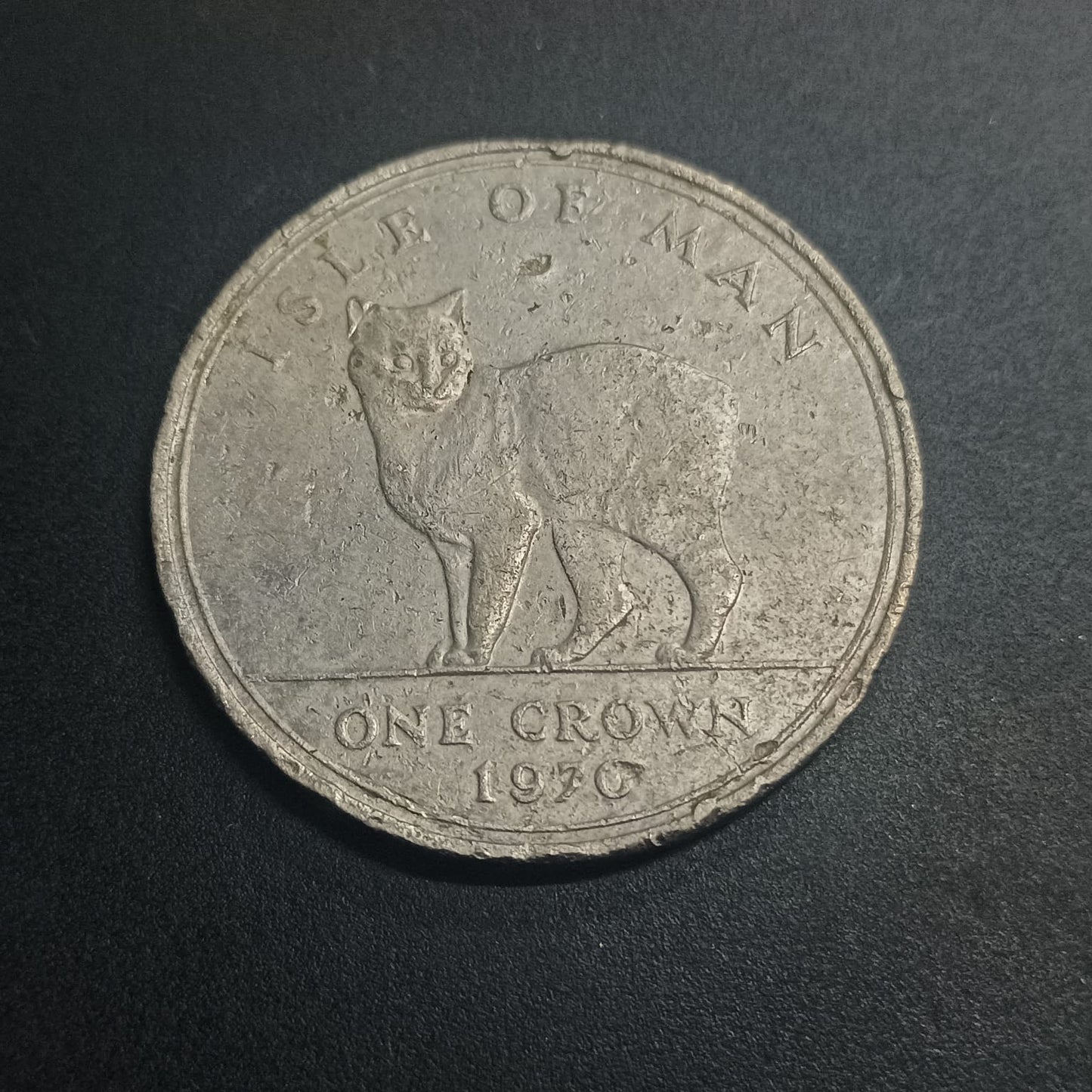 1 Crown 1970 - Elizabeth II (Manx Cat) - Isle of Man (Ref: AUC1645)
