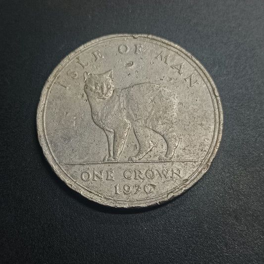 1 Crown 1970 - Elizabeth II (Manx Cat) - Isle of Man (Ref: AUC1645)