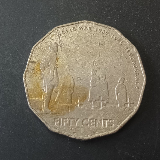 50 Cents 2005 - 60th Anniversary of World War II - Remembrance - Australia (Ref: AUC1690)
