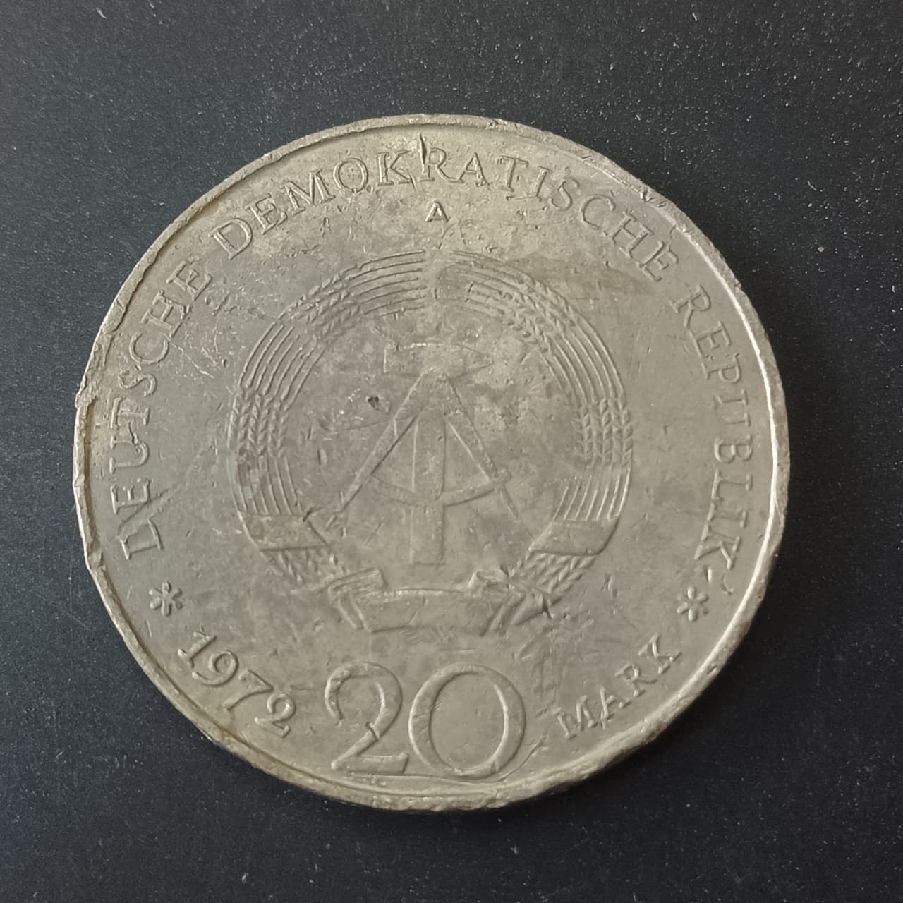 20 Mark 1972 - Wilhelm Pieck, 1st President of the GDR -  Germany (Ref: AUC1696)