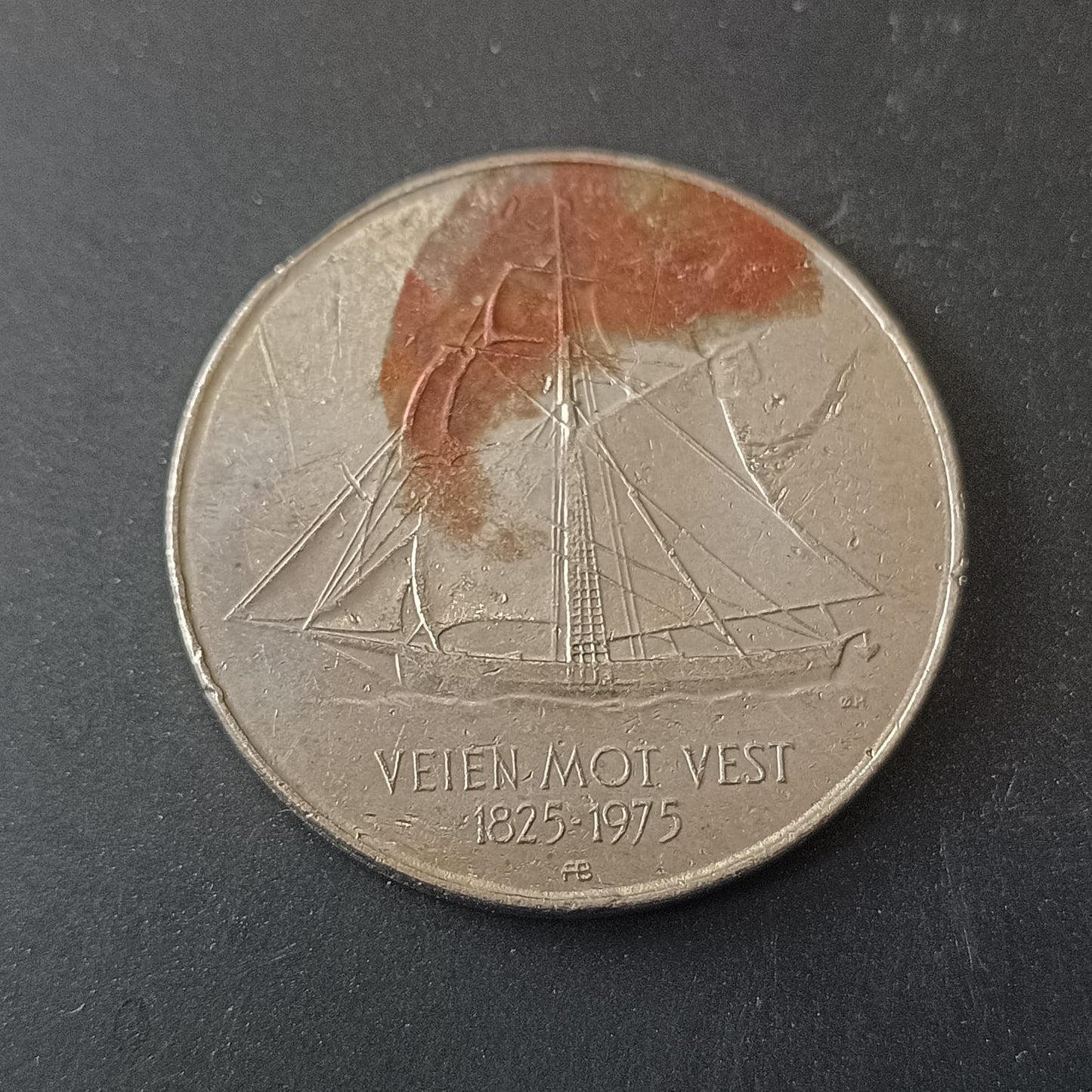 5 Kroner 1975 (150th anniversary - Immigration to America) - Norway (Ref: AUC1802)
