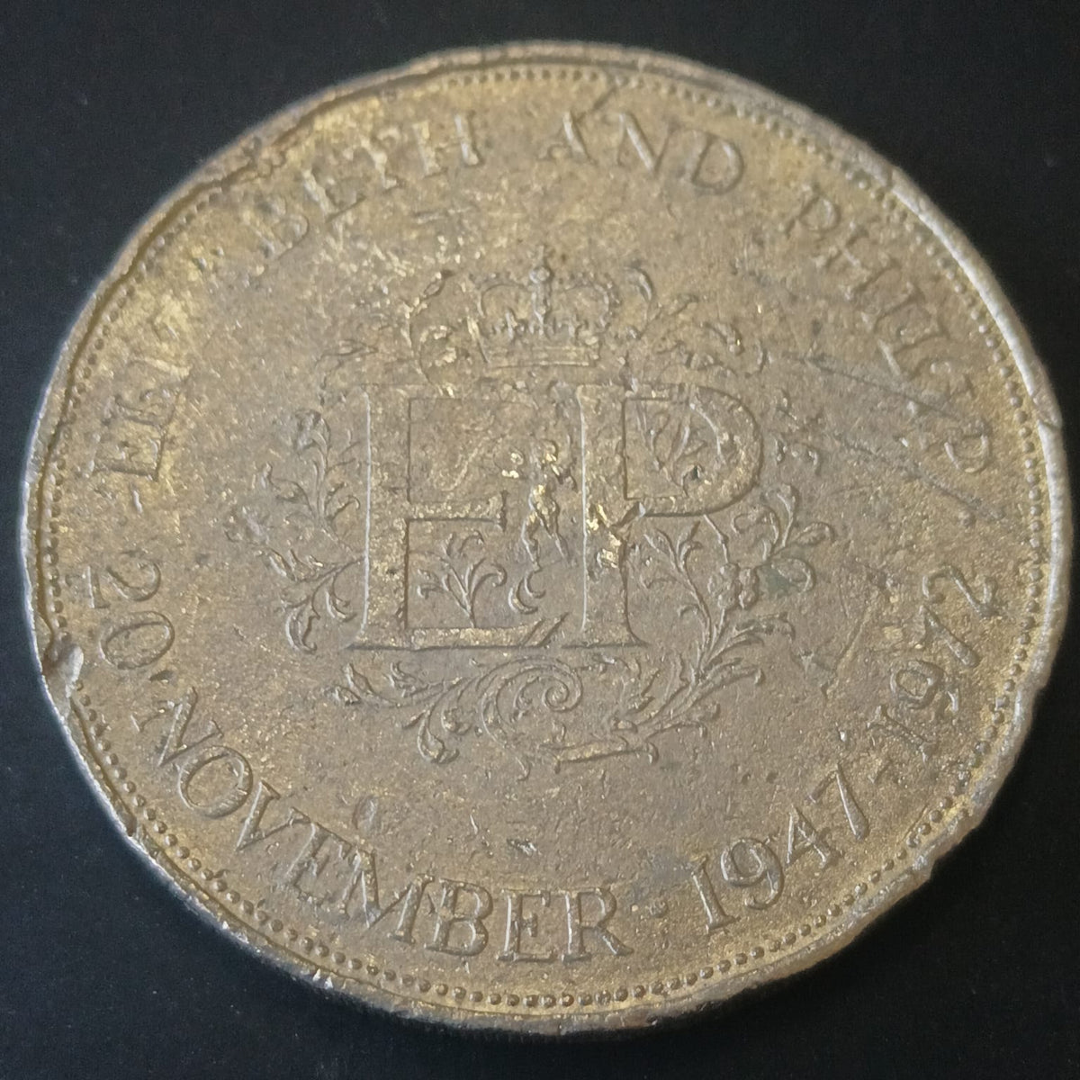 25 New Pence 1972 -25th wedding anniversary of Queen Elizabeth II and Prince Philip- United Kingdom (Ref: AUC1868)
