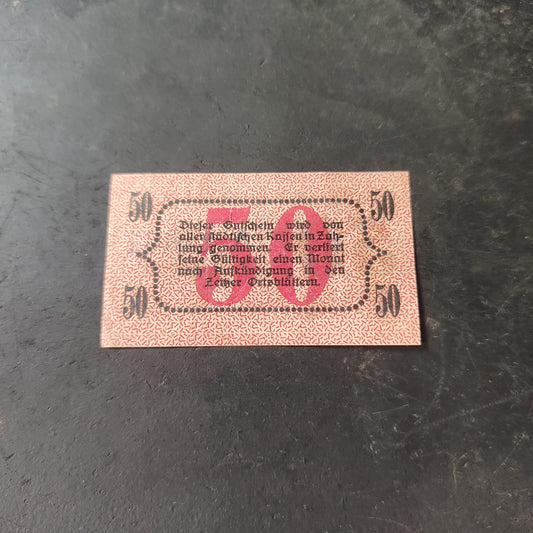 50 Pfennigs 1920 - City of Zeitz (Prussian province of Saxony) - German Notgeld (Ref : AUC1970)