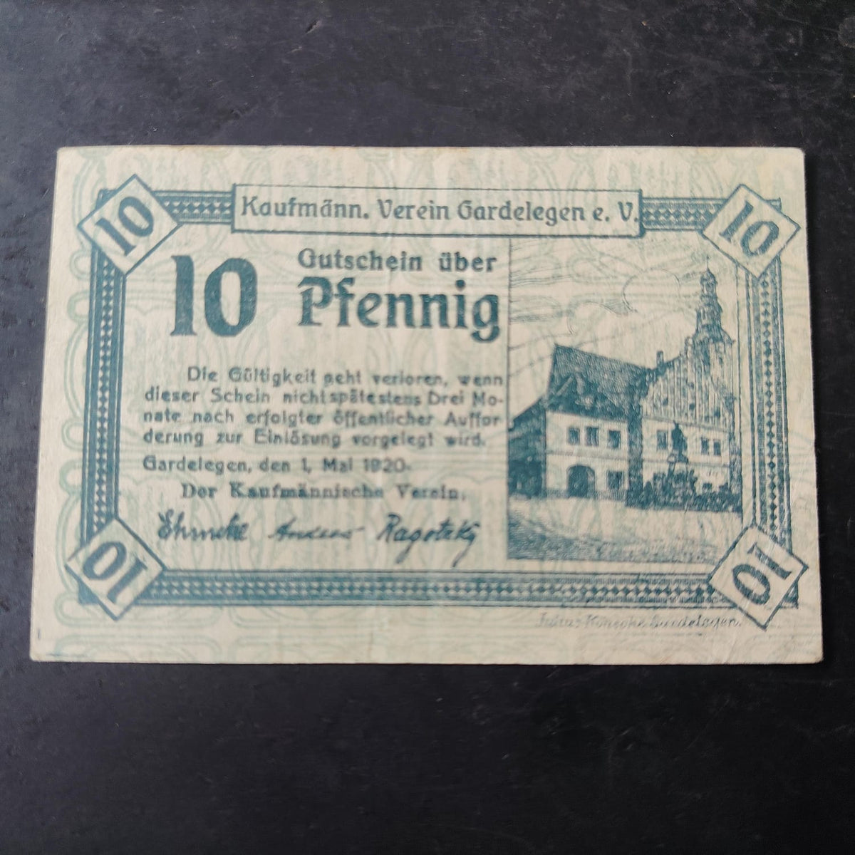 10 Pfennig 1920 City of Gardelegen (Prussian province of Saxony) (Ref : AUC1979)