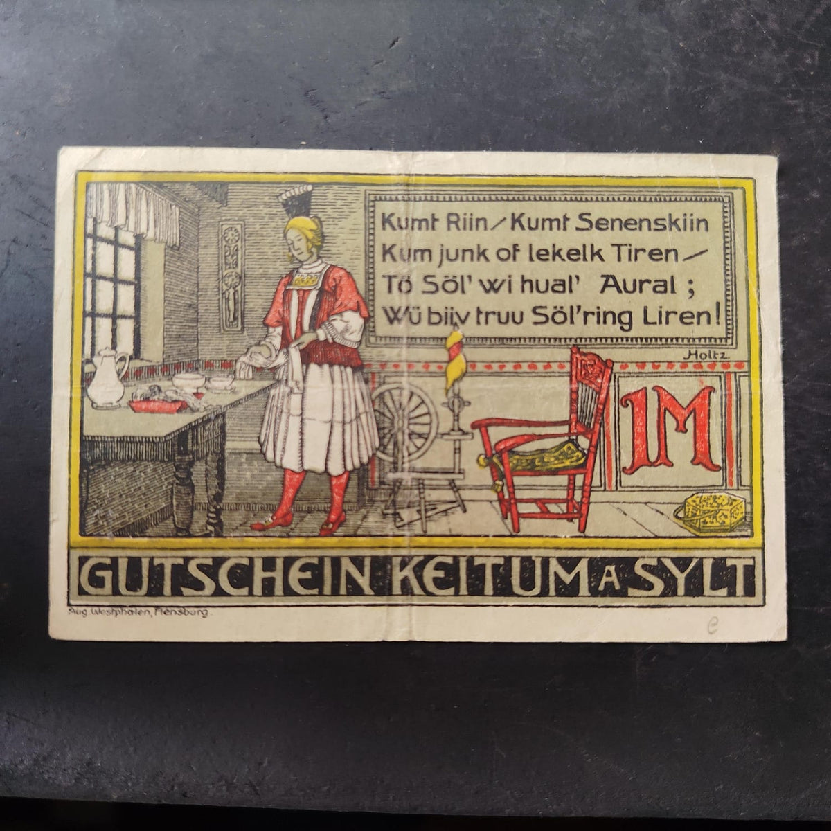 1 Mark 1920 Muncipality Of Keitum ( Prussian Province of Schleswig-Holstein ) German Notgeld (Ref : AUC1981)