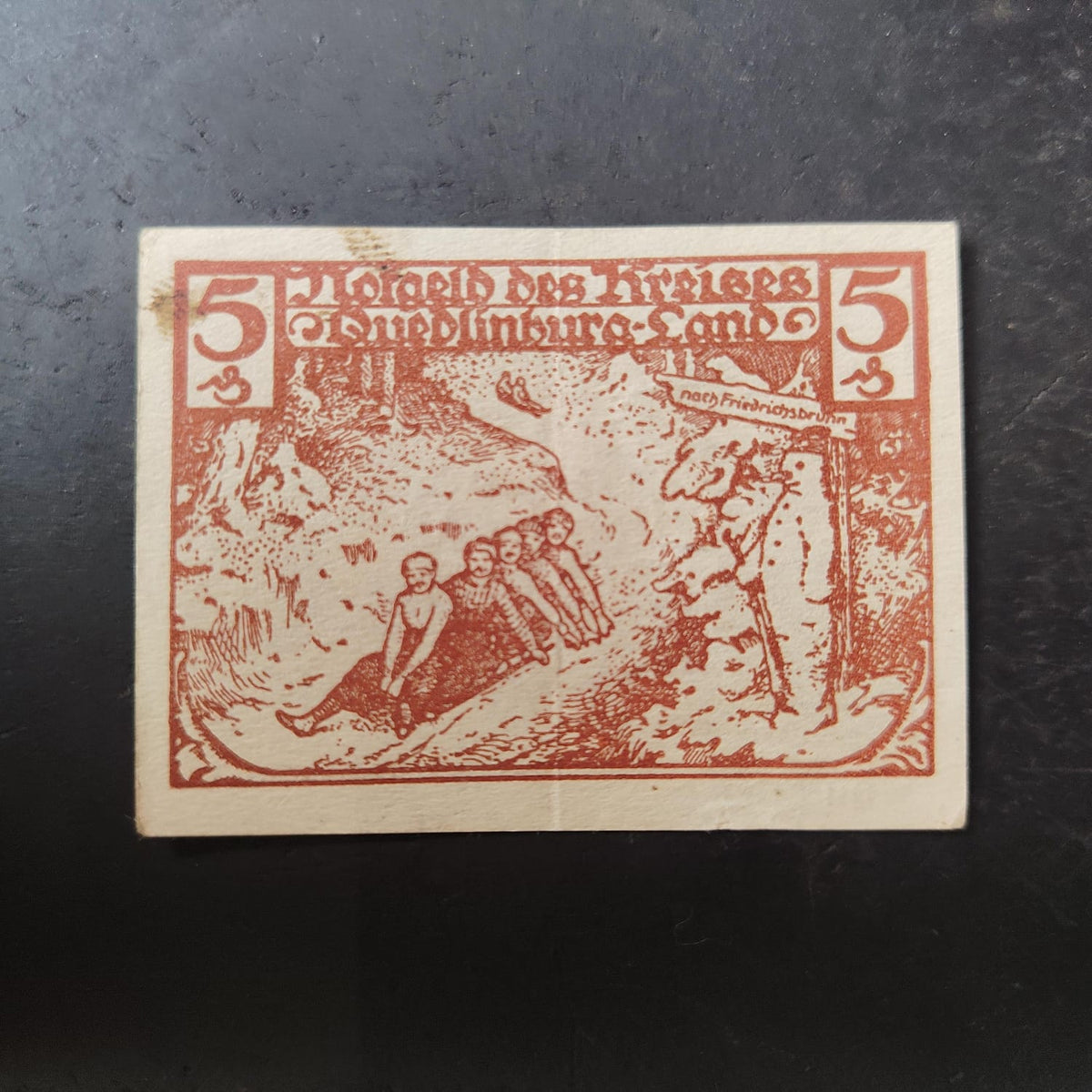 5 Pfennig 1921 District of Quedlinburg-Land (Prussian province of Saxony German Notgeld (Ref : AUC1982)