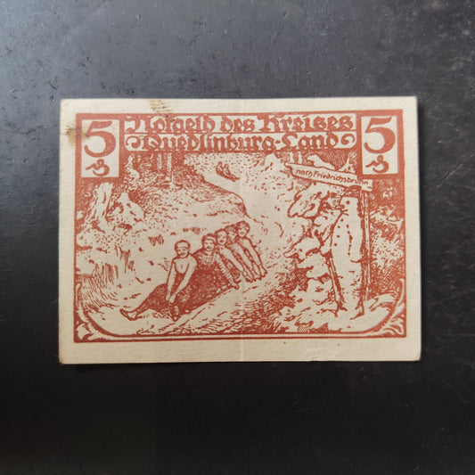 5 Pfennig 1921 District of Quedlinburg-Land (Prussian province of Saxony German Notgeld (Ref : AUC1982)