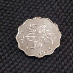 5 Cents 1999 UNC - Swaziland (Mswati III)