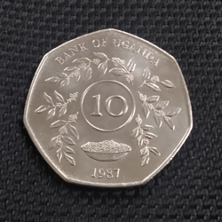10 Shillings 1987 UNC - Uganda