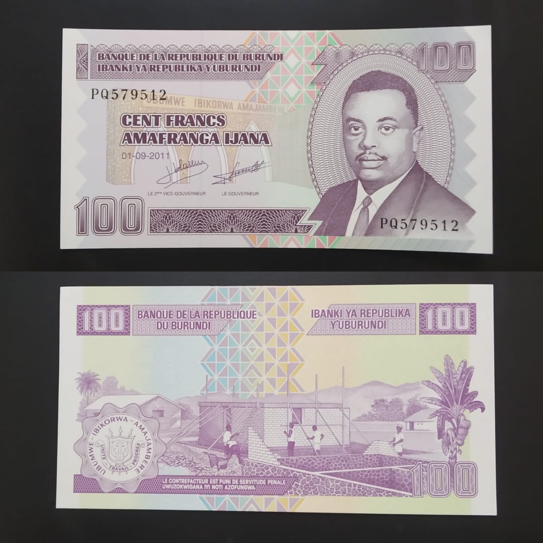 100 Francs 2011 UNC - Burundi