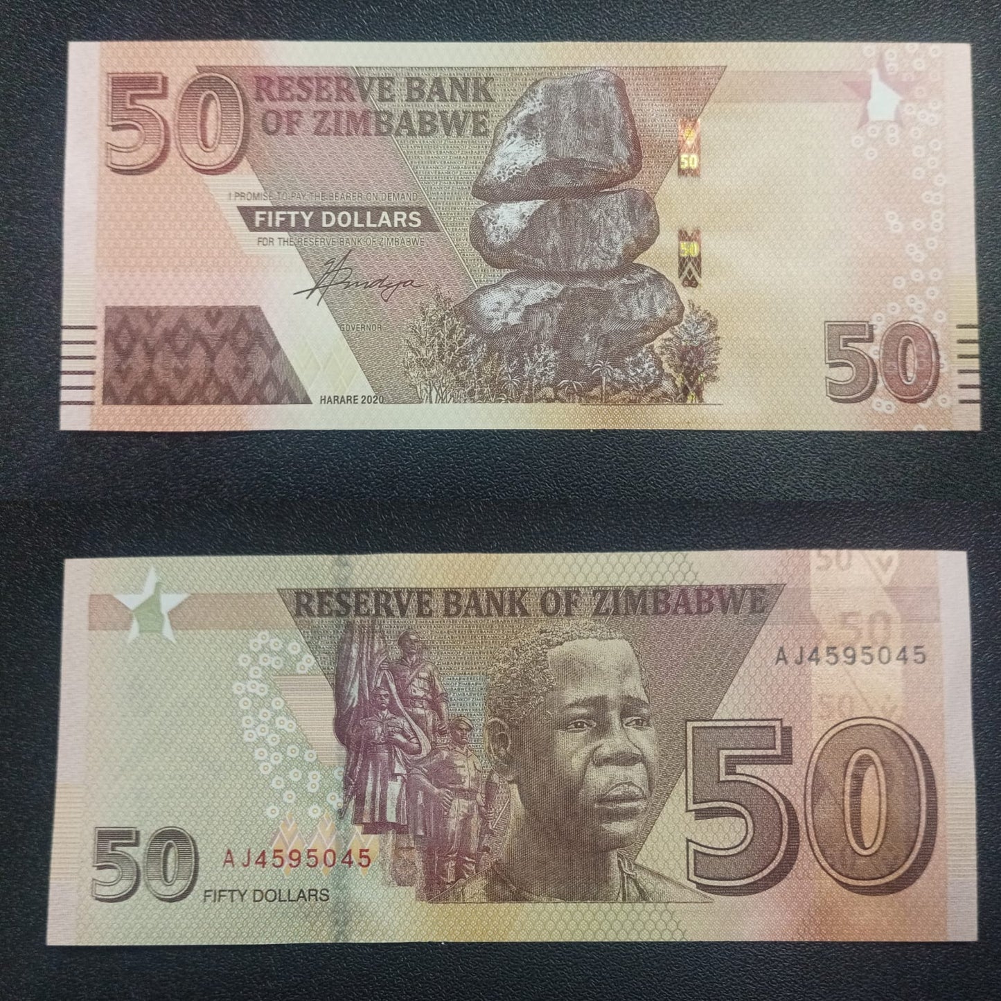 50 Dollars 2020 UNC Scarce- Zimbabwe