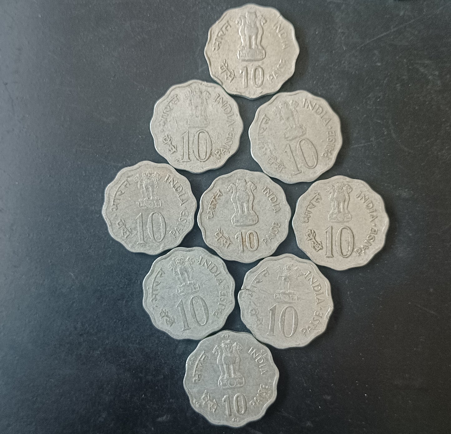 Set of 9 Different 10 Paise Commemorative Coins (VF condition)