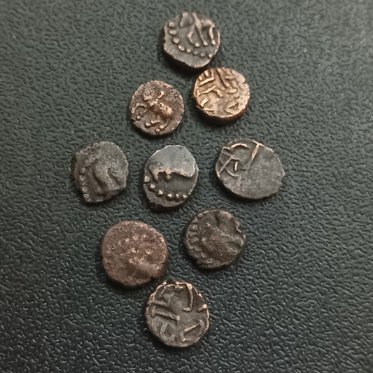 Lot of 8 Kakini Coins (200 AD-300Ad) - Naga Dynasty of Narwar (Ref : AUC0769)