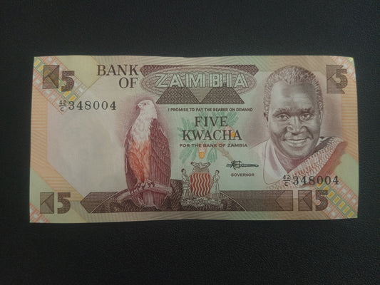 5 Kwacha UNC (1980 - 1988) - Zambia