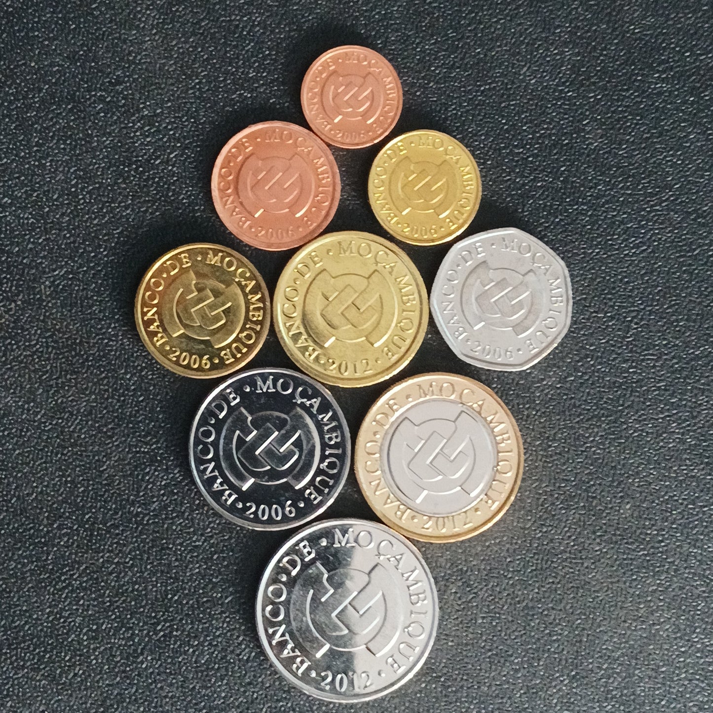 Set of 9 UNC Coins - Mozambique