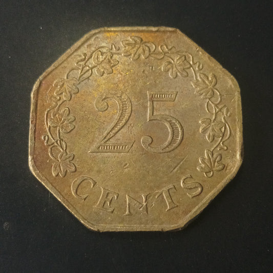 25 Cents 1975 (1st Anniversary of the Republic) - Malta