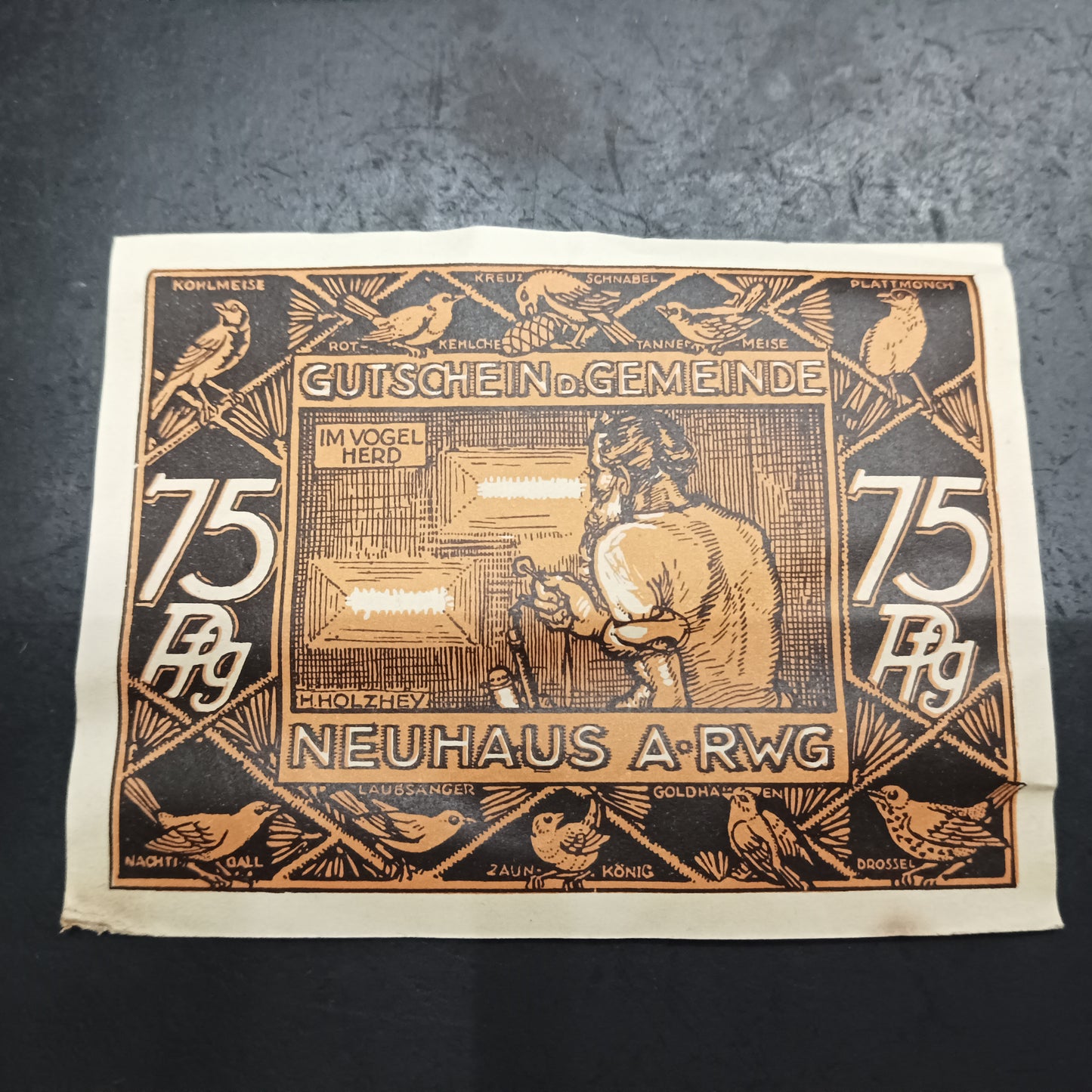 75 Pfennig 1921 - 	Municipality of Neuhaus am Rennweg (Thuringia)- German Notgeld (Ref: AUC1889)