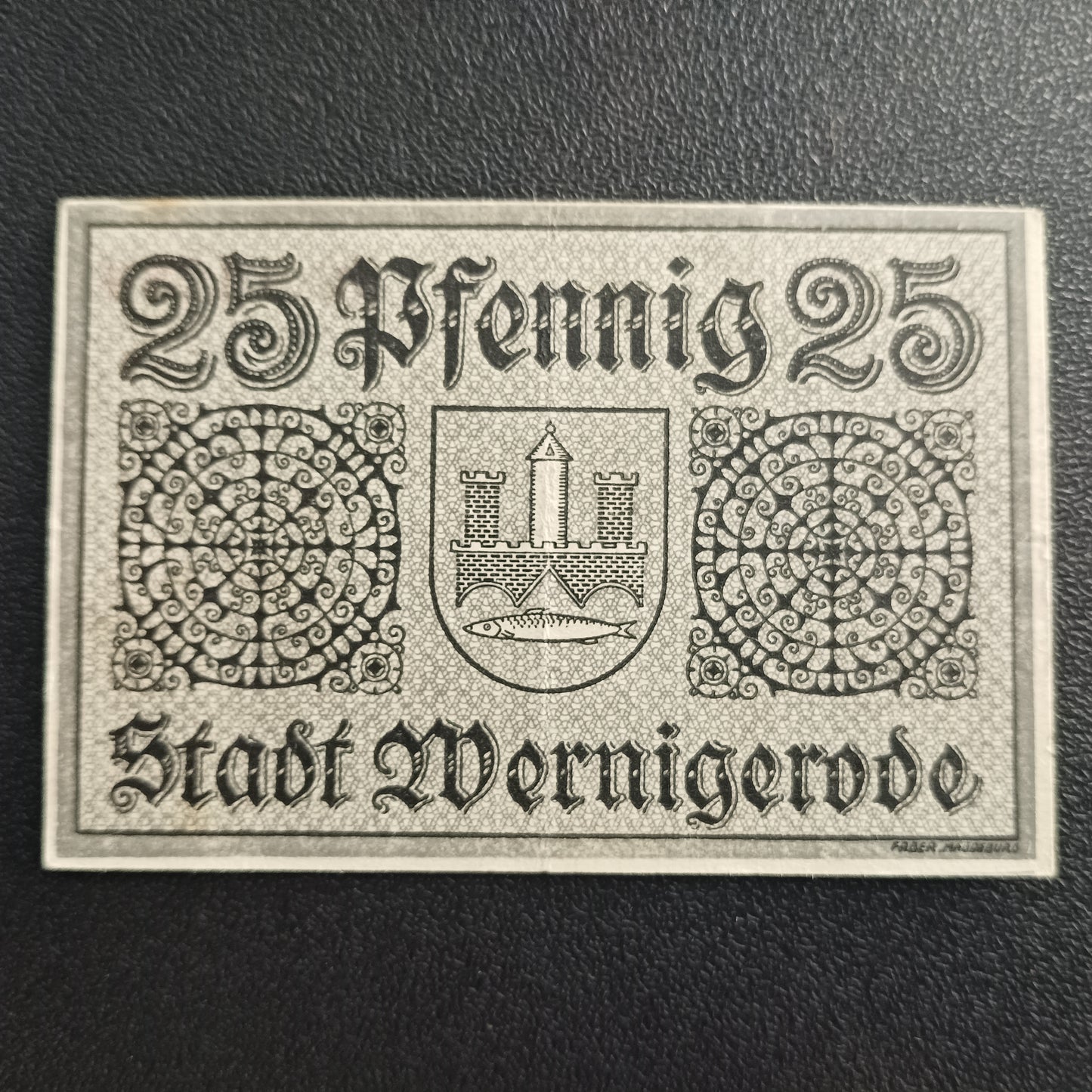 25 Pfennigs 1918 -City of Wernigerode (Prussian province of Saxony) -German Notgeld (Ref: AUC0729)