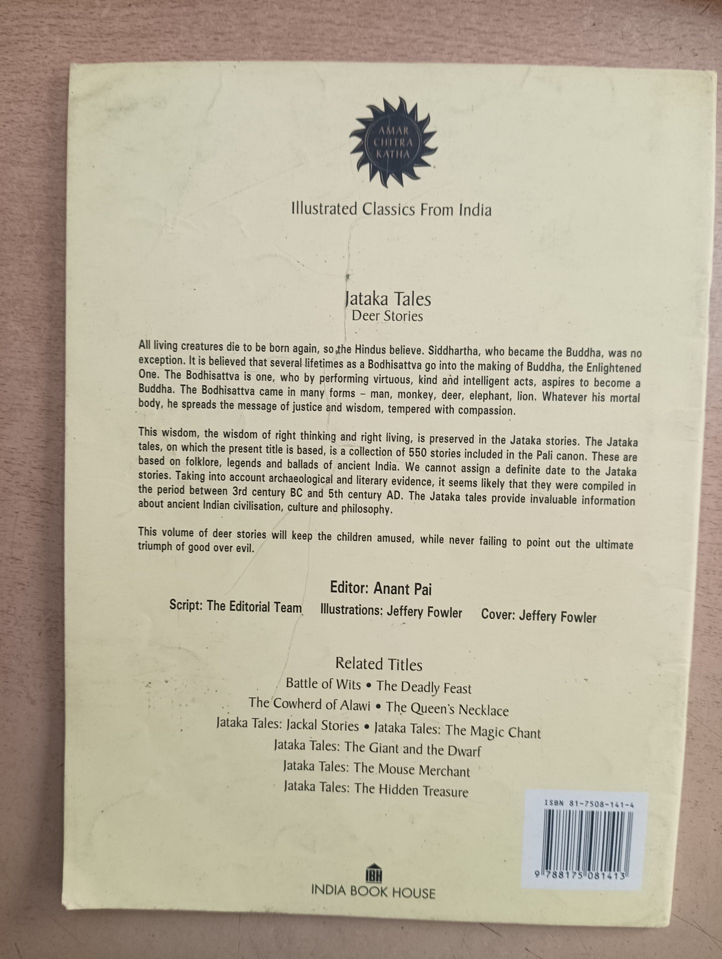 Amar Chitra Katha - Jataka Tales (Deer Stories) - (Used Good Condition)