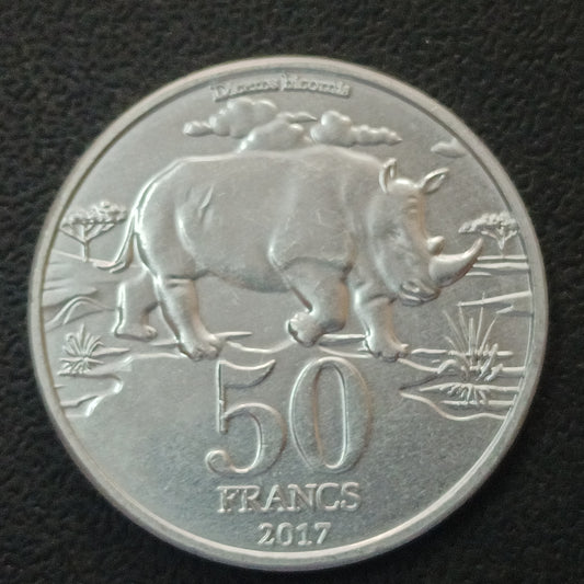 50 Francs 2017 UNC(Big Five: Rhino) - Katanga