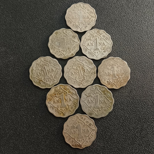 Lot of 6 Coins - 1 Anna George V Scarce (Ref : AUC0936)