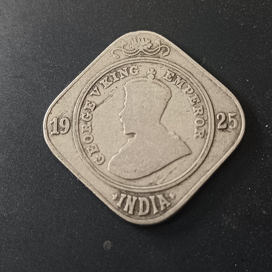 2 Anna 1925 Calcutta Rare George V (Ref : AUC1519)