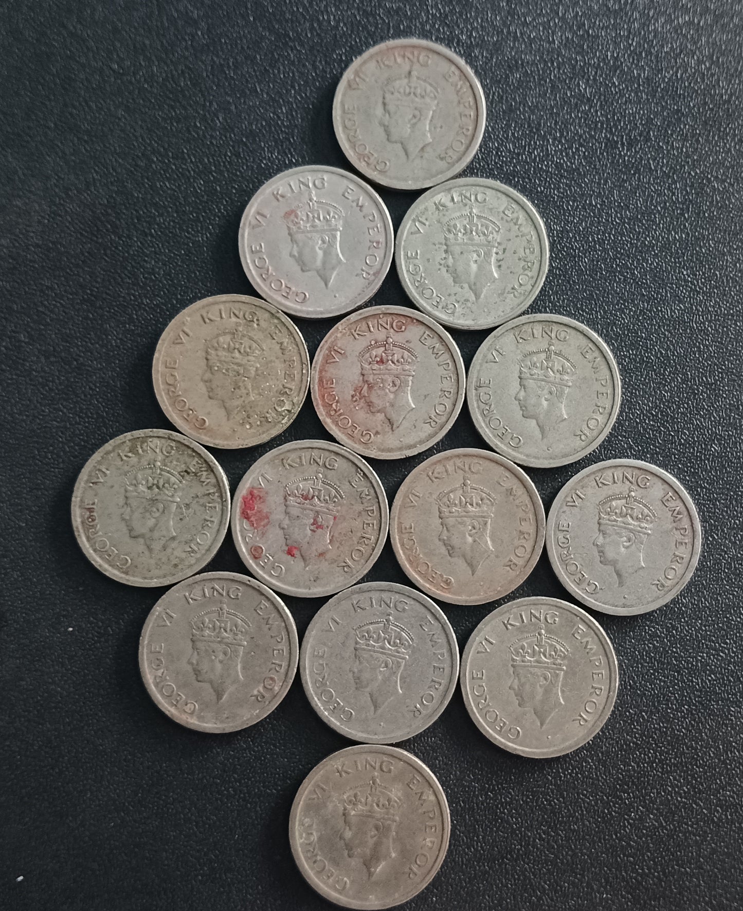 Lot of 14 Coins - 1 Riupee 1947 (Tiger Rupee) - (Ref : AUC0973)