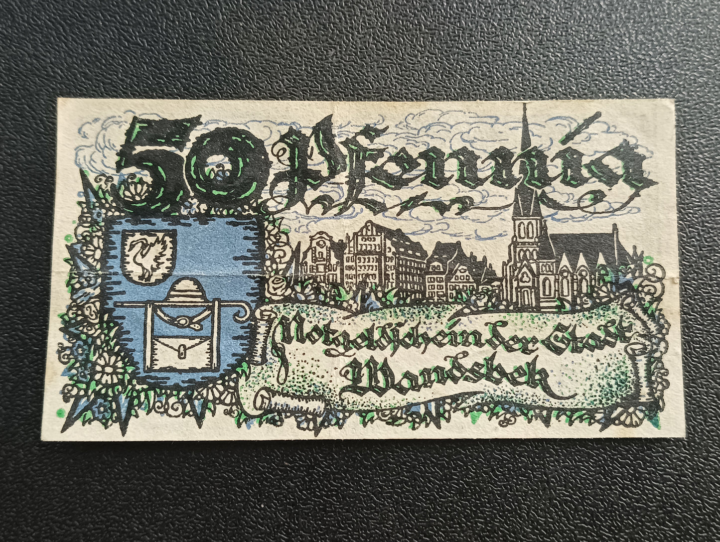 50 Pfennig 1921 - City of Wandsbek (Prussian province of Schleswig-Holstein) - German Notgeld (Ref : AUC0604)
