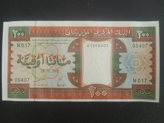 200 Ouguiya 2002 UNC - Mauritania