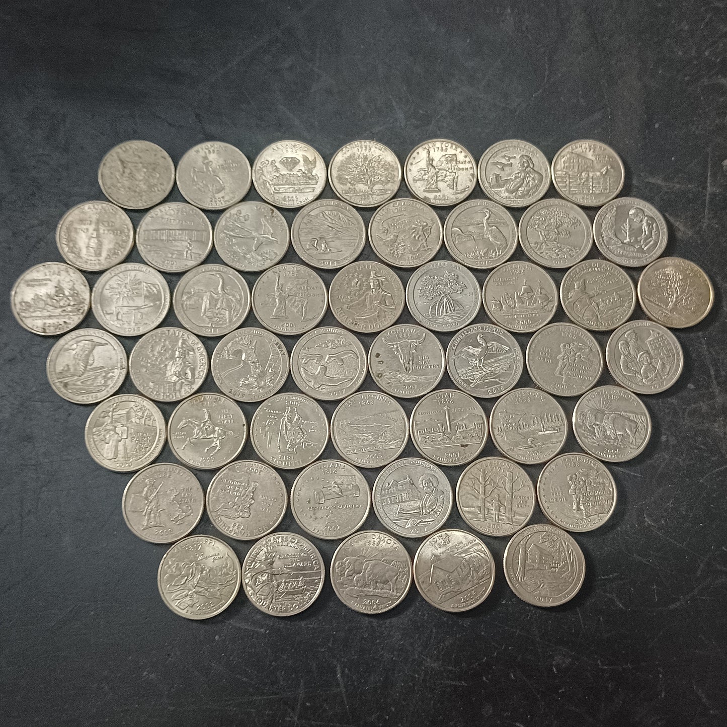 Lot of 50 Coins - 1/4 Dollar Commemorative Coins - U.S.A. (Ref : AUC1398)